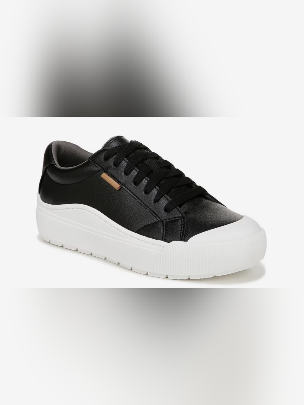 New Dr. Scholl's Time Off Platform Sneaker Black White Size 8.5 Platform Shoes